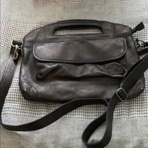 Black leather crossbody bag